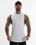 Brand Bodybuilding Clothing Fitness Mens Flow Cut Off Tshirts Gym Dropped Armholes Tank Tops Workout Sleeveless Vest Tan