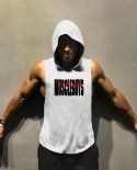 Gyms Clothing Bodybuilding Stringer Tank Top Hoodie Muscle Shirt Fitness Men Deep Cut Hooded Undershirt Workout Sleevele