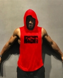 Gyms Clothing Bodybuilding Stringer Tank Top Hoodie Muscle Shirt Fitness Men Deep Cut Hooded Undershirt Workout Sleevele