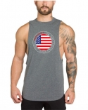 العلامة التجارية الجديدة الصيف قميص بلا أكمام رجالي سترة رياضية الملابس الولايات المتحدة الأمريكية تصميم العلم تانك القمم تجريب 