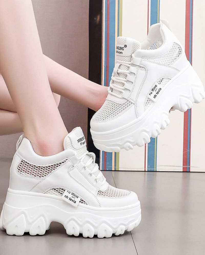 Buy ALL WHITE CHUNKY PU TRAINERS for Women Online in India