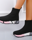 2022 Brand Uni Socks Shoes Breathable High Top Women Shoes Flats Fashion Sneakers Stretch Fabric Casual Slip On Ladies S