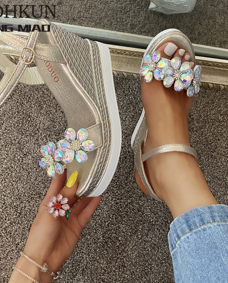 Chanclas top plateadas mujer