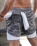 Mens 2 In 1 Running Shorts Gym Workout Quick Dry Mens Shorts With Phone Pocket Jogging Sports Sweat Athletic Pants With