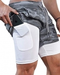 Mens 2 In 1 Workout Running Shorts With Liner Fitted Lightweight Gym Training Sports Short Pants With Zipper Pockets Qu