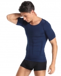 Men Body Shapers Tight Posture Shirt Fitness Tummy Control Elastic Abdomen Shape Belly Corrector Slimming Boobs Gym Cors