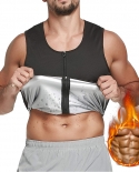 Sauna Sweat Body Shaper For Men Waist Trainer Vest Polymer Heat Trapping Shirt Weight Loss Zipper Workout Sauna Tank Top