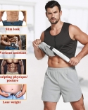 Sauna Sweat Body Shaper For Men Waist Trainer Vest Polymer Heat Trapping Shirt Weight Loss Zipper Workout Sauna Tank Top