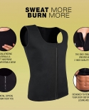 Neoprene Body Shaper For Men Waist Trainer Sweat Sauna Vest Workout Shapewear Lightweight Slimming Shirt Zipper Fitness 
