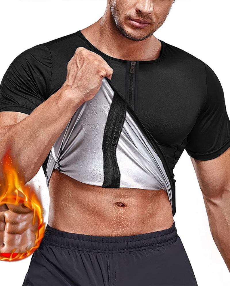 Men Compression Shirt Workout Shapewear Sweat Sauna Body Shaper For Weight Loss Thermo  Burner Lightweight Slimming Tank
