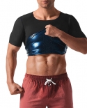 חליפת סאונה לגברים אימון זיעה מותן אפוד מאמן ירידה במשקל חולצה לוכדת חום הרזיה חלקה מתחת
