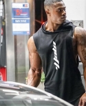 New Brand Summer Mens Fit Sleeveless Hoodie Bodybuilding Gym Tank Tops Loose Workout Sleeveless Shirt Hoody Top Male  T