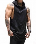 Brand Clothing Bodybuilding Fitness Men Gym Hooded Tank Top Vest Stringer Sportswear Sleeveless Shirt Hoodietank Tops