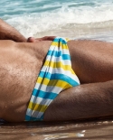حجم كبير ملابس السباحة المخططة الرجال ملخصات منخفضة الخصر ملابس السباحة الذكور سريعة الجافة السباحة الاستحمام الشاطئ تصفح السراو