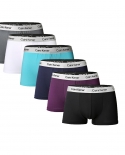 6 peças de marca masculina boxer curto respirável flexível confortável linda calcinha sólida