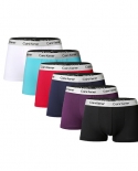 6 peças de marca masculina boxer curto respirável flexível confortável linda calcinha sólida