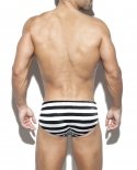 Traje de baño a rayas para hombre de cintura baja traje de baño de verano deporte playa Pad Push Up Swim Briefs moda hombre Mayo