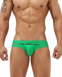 Summer Mens Swimming Trunks  Low Waist Bikini Briefs Nylon Solid Color Swimsuit Quick Dry Hollow Out Beach Surf Underwe
