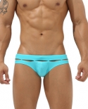 Summer Mens Swimming Trunks  Low Waist Bikini Briefs Nylon Solid Color Swimsuit Quick Dry Hollow Out Beach Surf Underwe