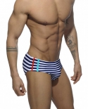 Striped Swimwear Mens Low Waist Swim Briefs Summer Pad Push Up Bathing Suit Fashion Male Sport Beach Surfing Swimsuit  