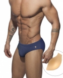  Low Waist Mens Bathing Suit Solid Summer Pad Swim Briefs Nylon Quick Dry Swimsuit Fashion Male Sport Beach Surfing Swim