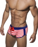 Summer Mens Striped Swimming Trunks  Side Split Bathing Suit Sport Beach Surfing Swimwear Male Quick Dry Pouch Boxer Sho