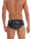 Men  Camouflage Swimwear Pad Push Up Swimsuit Sport Beach Surfing Swimming Briefs Quick Dry Male Bikini Camo Zwembroek H