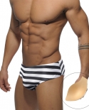 Summer Striped Swimwear  Low Waist Mens Bathing Suit Nylon Quick Dry Swimsuit Fashion Male Sport Beach Board Surfing Bri
