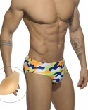  Mens Camouflage Swimwear Sport Beach Surfing Briefs Fashion Male Pool Bathing Suit Polyester Quick Dry Camo Mayo Swimsu