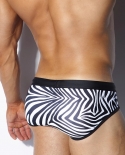  Mens Bathing Suit Zebra Swim Briefs Summer Quick Dry Beach Surfing Swimwear Fashion Male Pouch Pad Push Up Swimsuitsbod