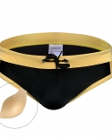  Mens Swimwear Nylon Quick Dry Breathable Gold Bright Low Waist Swim Briefs Fashion Male Sport Beach Surfing Bathing Su