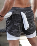 Men Running Shorts Summer 2 In 1 Tights Quick Dry Breathable Training Gym Sports Camo Shorts Casual Beach Shorts Plus Si