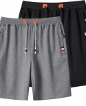 Plus Size Casual Shorts Men Summer Cotton Brand Solid Color Shorts  Breathable Elastic Waist Drawstring Sweatpants Male 