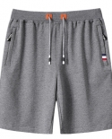 Plus Size Casual Shorts Men Summer Cotton Brand Solid Color Shorts  Breathable Elastic Waist Drawstring Sweatpants Male 