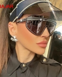 Sunglasses New 2022 Sunglasses Women Men Trendy Luxur One Piece Sunglasses Shield Design Sunglasses Large Size Rimless U