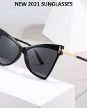 Gafas de sol de ojo de gato, gafas de sol de tendencia para mujer y hombre, gafas de sol oscuras de diseñador de marca de triáng