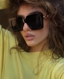 Óculos de sol femininos superdimensionados na moda design de moda 2022 óculos de sol com corrente quadrada luxo guarda-sol femin