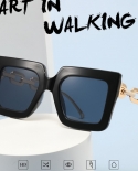 نظارة شمسية نسائية كبيرة الحجم بتصميم عصري عصري 2022 نظارة شمسية مربعة سلسلة ظلة فاخرة للنساء Uv400 Oculos De So