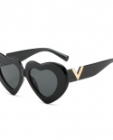 love heart משקפי שמש נשים 2022 משקפי שמש מעצב מותג אופנה v משקפי שמש גודל גדול צורת לב oculos de sol fem