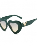 Love Heart Gafas de sol para mujer 2022 Gafas de sol Diseñador de la marca Moda V Gafas de sol de gran tamaño en forma de corazó