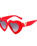 Óculos de Sol Love Heart Feminino 2022 Óculos de Sol Marca Designer Moda V Óculos de Sol Tamanho Grande Forma de Coração Óculos 