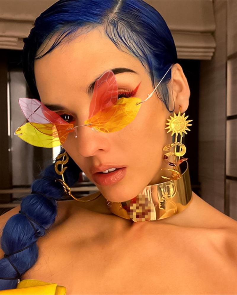 Gafas de sol Dragonfly Fairy Elf Mujer 2022 Gafas de sol Sin montura Punk Steam Retro Moda Marca Mujer Gafas de sol Mujer S