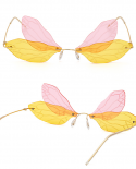 Óculos de sol Dragonfly Fairy Elf Feminino 2022 Óculos de Sol Sem Aro Punk Vapor Retro Marca de Moda Feminina Óculos de Sol Femi