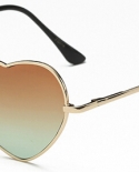  Women Heart Shaped Metal Sunglasses Women Brand Designer Fashion Rimless Love Clear Ocean Lens Sun Glasses Oculos Uv400