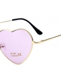  Women Heart Shaped Metal Sunglasses Women Brand Designer Fashion Rimless Love Clear Ocean Lens Sun Glasses Oculos Uv400