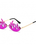 New Steam Punk Sunglasses 2022 For Men Women Hip Hop Flame Dual Lens Irregular Shaped Sunglasses Rimless Uv400