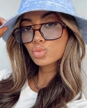 Womens Sunglasses Double Bridge Retro Designer Sunglasses Brand Fashion Sunglasses Blue Leopard Hollow Trendy Shades Me