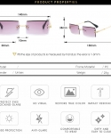 نظارات شمسية نسائية مستطيلة بدون إطار عدسات بنية ماركة فاخرة موضة 2022 نظارات شمسية صيفية للرجال والنساء
