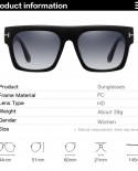משקפי שמש מרובעים tf לגברים נשים 2022 מעצב משקפי שמש מותג משקפי שמש שיפוע שחור משקפי שמש גברים וינטג