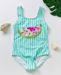New  Girls Swimwear Watermelon Sequins Girls Swimsuit High Quality Girls Swimming Outfit Kids Beach Wear Bathing Suit  O
